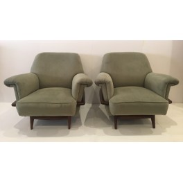Pair Mid Century Italian club chairs c.1960 Pair Mid Century Italian club chairs c.1960