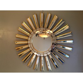 Gilded sunburst wall mirror c. 1960