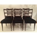 Set 6 Italian Mid Century dining chairs c. 1940. 