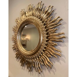 Gilt Sunburst hand carved mirror c 1970