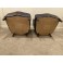 Pair of leather lounge chairs , vintage c. 1950
