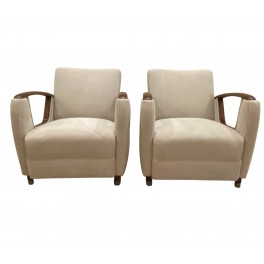Pair Art Deco stye lounge chairs c. 1940 Pair Art Deco stye lounge chairs c. 1940