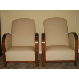 Pair Art Deco club chairs c. 1930's