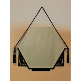 Art Deco wrought iron beveled frame mirror France c. 1925 Art Deco wrought iron beveled frame mirror France c. 1925