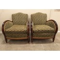 Pair French bergere chairs c. 1930's