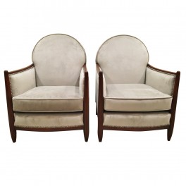 Pair of Art Deco Ruhlmann style club chairs Pair of Art Deco Ruhlmann style club chairs