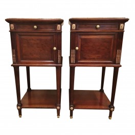 Pr. Louis XVI mahogany nightstands  c. 1890 