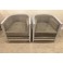 Pair Silver gild Art Deco style club chairs