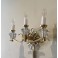 Pair Bronze & Crystal wall sconces c. 1950