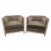 Pair Silver gild Art Deco style club chairs